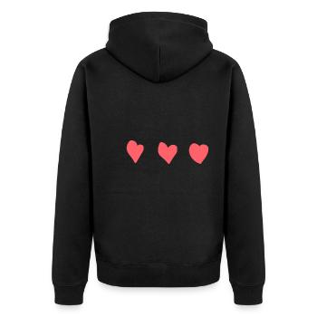 Trois Coeurs Coeur Rose - Veste à capuche bio Premium Unisexe - noir - Dos - Nico (187cm)
