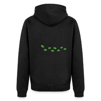 feuilles vertes vent motif naturel - Veste à capuche bio Premium Unisexe - noir - Dos - Nico (187cm)