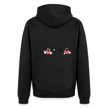 cœur cœur amour ange flèche symbole - Veste à capuche bio Premium Unisexe - noir - Dos - Nico (187cm)