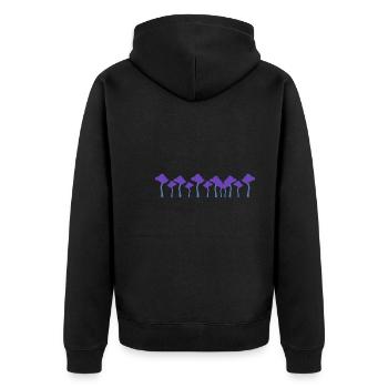 Trees Line Nature Forest Stroke Purple - Unisex Premium Organic Zip Hoodie - black - Back - Nico (187cm)