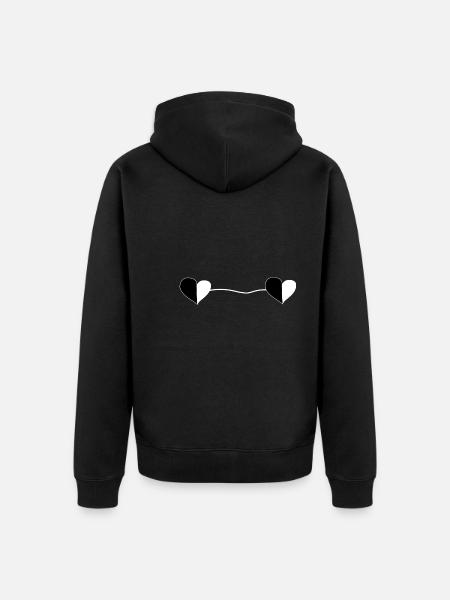Two Hearts Line - Unisex Premium Organic Zip Hoodie - black