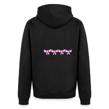 schleife symbol fliege vier rosa glänzend - Unisex Premium Bio Zip Hoodie - Schwarz - Hinten - Nico (187cm)