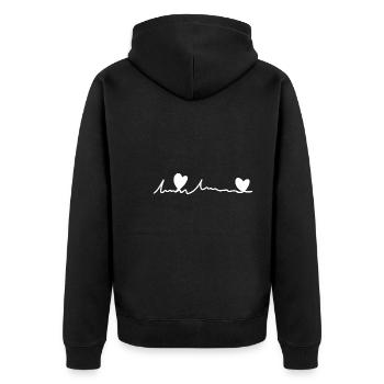 coeur de texte de police de ligne - Veste à capuche bio Premium Unisexe - noir - Dos - Nico (187cm)