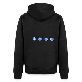 cœur cœurs cicatrices bleues - Veste à capuche bio Premium Unisexe - noir - Dos - Nico (187cm)