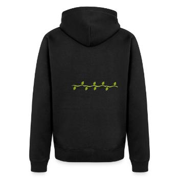 Leaves Line Nature Leaf Branches Green - Unisex Premium Organic Zip Hoodie - black - Back - Nico (187cm)