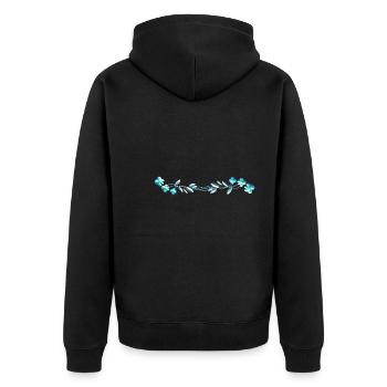 fleurs bleues caresser fleurs - Veste à capuche bio Premium Unisexe - noir - Dos - Nico (187cm)