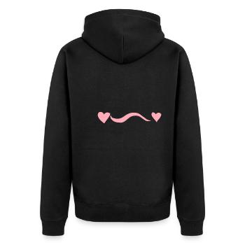 Ligne Rose Deux Coeurs Coeur Rose - Veste à capuche bio Premium Unisexe - noir - Dos - Nico (187cm)