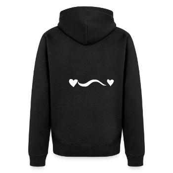 Heart Line Wave Hearts - Veste à capuche bio Premium Unisexe - noir - Dos - Nico (187cm)