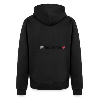 save animals animal elephant heart animal welfare - Unisex Premium Organic Zip Hoodie - black - Back - Nico (187cm)