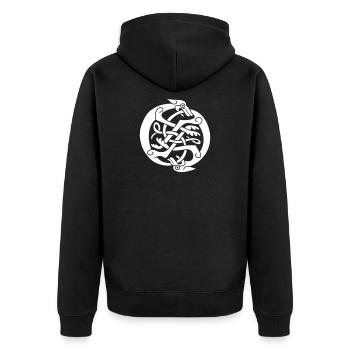 Animaux de design celtique - Veste à capuche bio Premium Unisexe - noir - Dos - Nico (187cm)