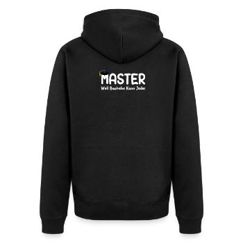 Master Weil Bachelor Kann Jeder Masterabsolvent - Unisex Premium Bio Zip Hoodie - Schwarz - Hinten - Nico (187cm)