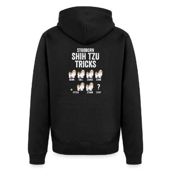 Têtu Shih Tzu Trick Chien Animal Animal Lover Cadeau - Veste à capuche bio Premium Unisexe - noir - Dos - Nico (187cm)