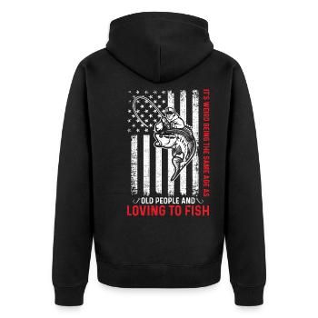 Großvater Papa Angeln Amateur Humor Alter Opa - Unisex Premium Bio Zip Hoodie - Schwarz - Hinten - Nico (187cm)
