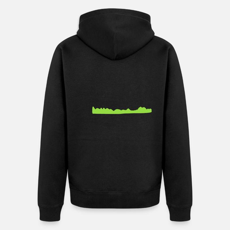 grass linie symbol form - Unisex Premium Bio Zip Hoodie - Schwarz