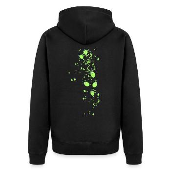 Limonène, citron vert, cœurs, motifs, citron - Veste à capuche bio Premium Unisexe - noir - Dos - Nico (187cm)