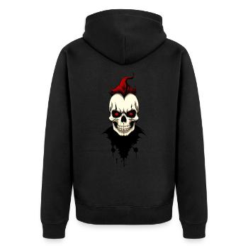Skull with red eyes - Unisex Premium Organic Zip Hoodie - black - Back - Nico (187cm)