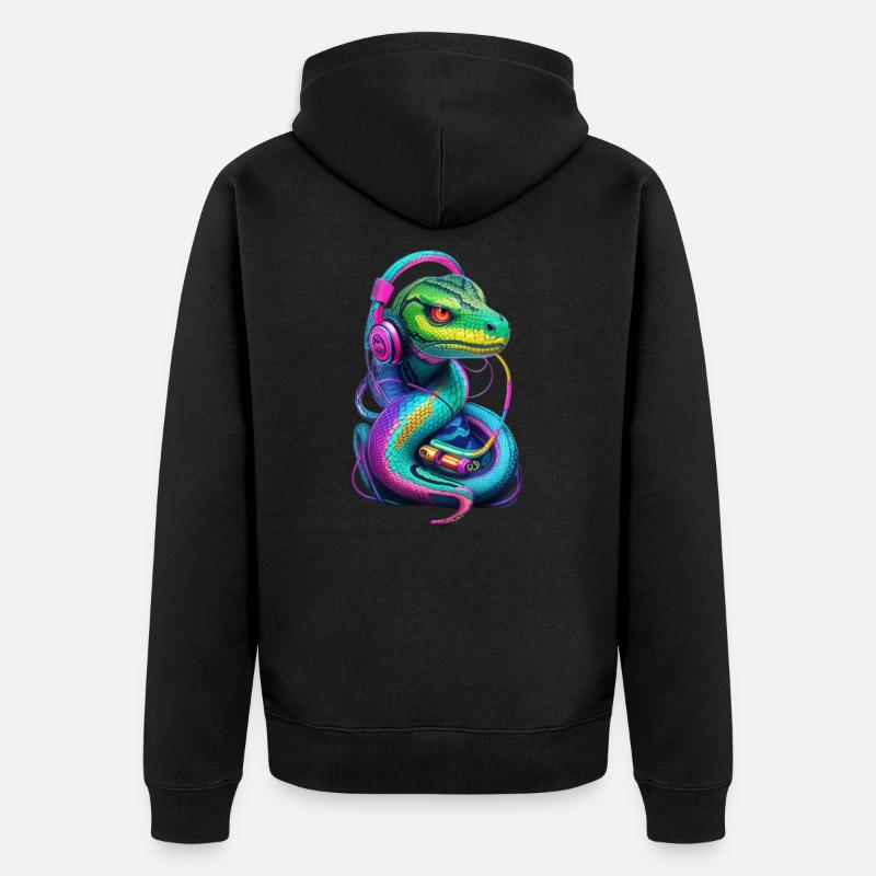 snake graffiti music - Veste à capuche bio Premium Unisexe - noir