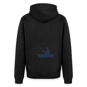 Pêche : calme, nature et jeux avec les poissons - Veste à capuche bio Premium Unisexe - noir - Dos - Nico (187cm)
