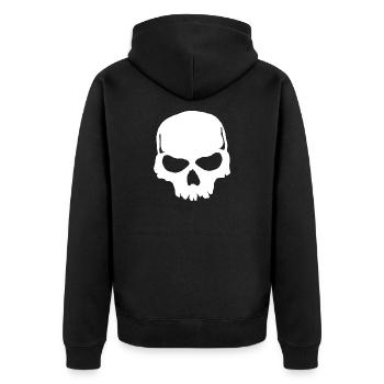 Skull - Unisex Premium Organic Zip Hoodie - black - Back - Nico (187cm)
