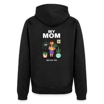 Mom day Family lover - Mother Day - Unisex Premium Bio Zip Hoodie - Schwarz - Hinten - Nico (187cm)