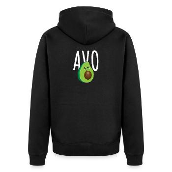 Avocado Avo Partner Paar Freunde - Geschenkidee - Unisex Premium Bio Zip Hoodie - Schwarz - Hinten - Nico (187cm)