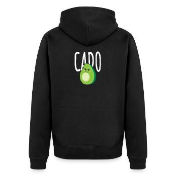 Avocado Cado Partner Couple Friends - Gift Idea - Unisex Premium Organic Zip Hoodie - black - Back - Nico (187cm)
