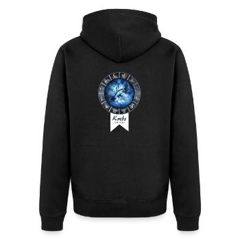 Astrologie Sternzeichen Krebs - Unisex Premium Bio Zip Hoodie - Schwarz - Hinten - Nico (187cm)