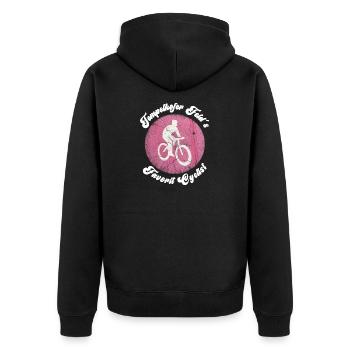 Tempelhofer Feld Radfahrer Byclist Radler - Unisex Premium Bio Zip Hoodie - Schwarz - Hinten - Nico (187cm)