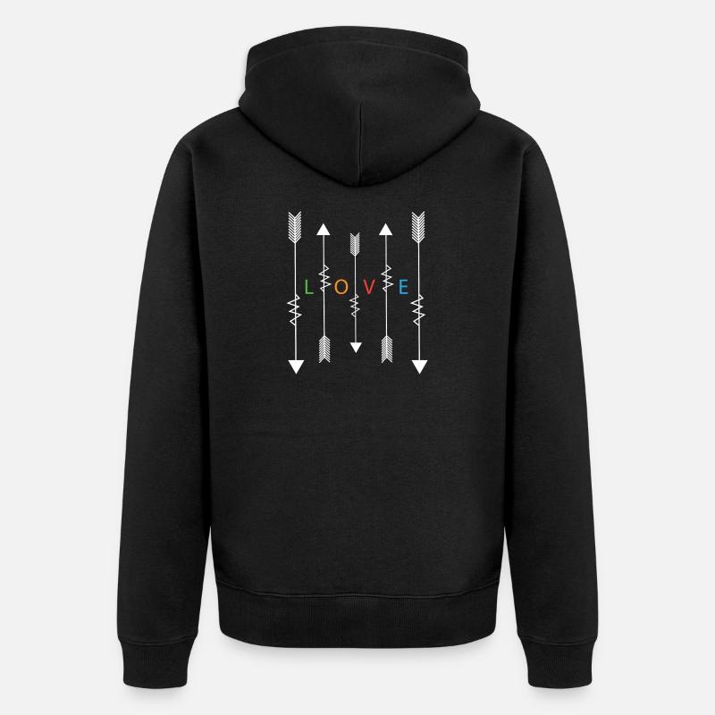 Bogenschießen Liebe - Unisex Premium Bio Zip Hoodie - Schwarz