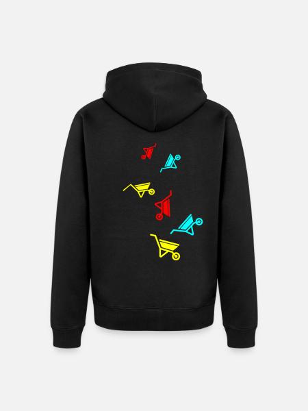 Schubkarre Symbol - Unisex Premium Bio Zip Hoodie - Schwarz