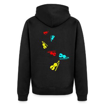 Symbole de l’icône du violon - Veste à capuche bio Premium Unisexe - noir - Dos - Nico (187cm)