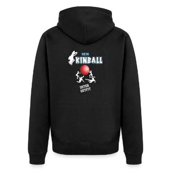 Kinball Oster Outfit Ostergeschenk Kinballer - Unisex Premium Bio Zip Hoodie - Schwarz - Hinten - Nico (187cm)