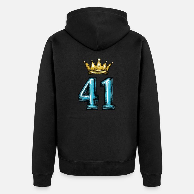 Couronne à 41 chiffres - Veste à capuche bio Premium Unisexe - noir