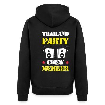 Thailand Party Crew - Unisex Premium Bio Zip Hoodie - Schwarz - Hinten - Nico (187cm)