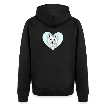 Westie Heart West Highland White Terrier (en) - Veste à capuche bio Premium Unisexe - noir - Dos - Nico (187cm)