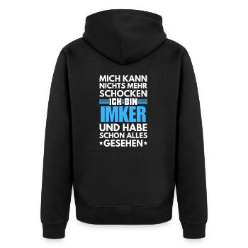 Non-shockable beekeeper - Unisex Premium Organic Zip Hoodie - black - Back - Nico (187cm)