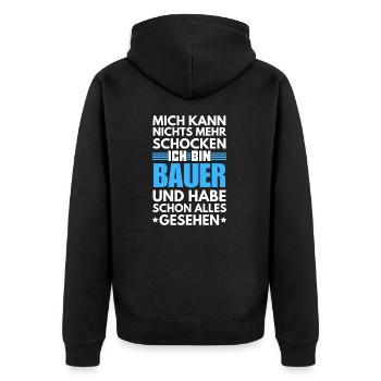 Non-shockable pawn - Unisex Premium Organic Zip Hoodie - black - Back - Nico (187cm)