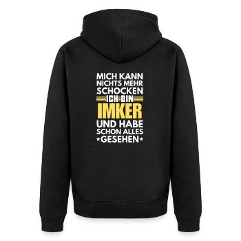 Non-shockable beekeeper - Unisex Premium Organic Zip Hoodie - black - Back - Nico (187cm)