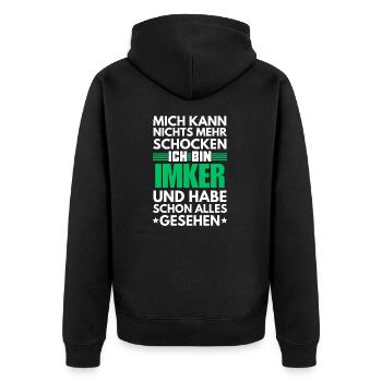 Non-shockable beekeeper - Unisex Premium Organic Zip Hoodie - black - Back - Nico (187cm)