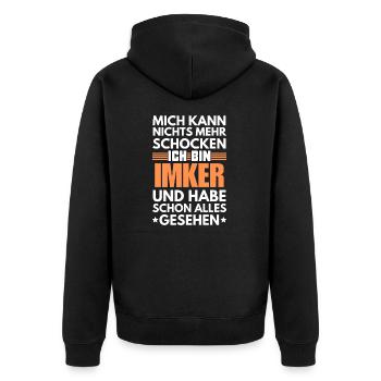 Non-shockable beekeeper - Unisex Premium Organic Zip Hoodie - black - Back - Nico (187cm)