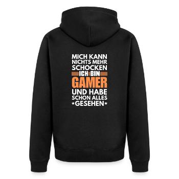 Joueur non choquable - Veste à capuche bio Premium Unisexe - noir - Dos - Nico (187cm)