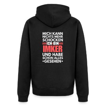 Non-shockable beekeeper - Unisex Premium Organic Zip Hoodie - black - Back - Nico (187cm)