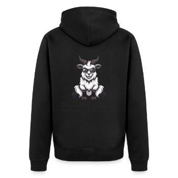 Chèvre de montagne Bande dessinée cool - Veste à capuche bio Premium Unisexe - noir - Dos - Nico (187cm)