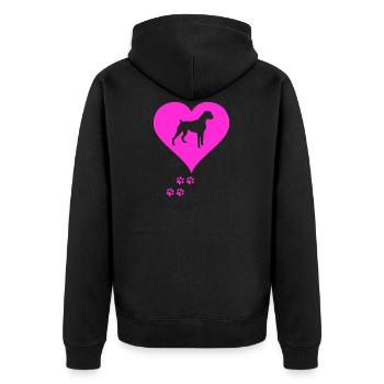 Deutscher Boxer - Unisex Premium Bio Zip Hoodie - Schwarz - Hinten - Nico (187cm)