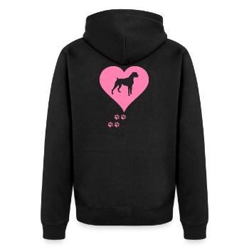 Deutscher Boxer - Unisex Premium Bio Zip Hoodie - Schwarz - Hinten - Nico (187cm)