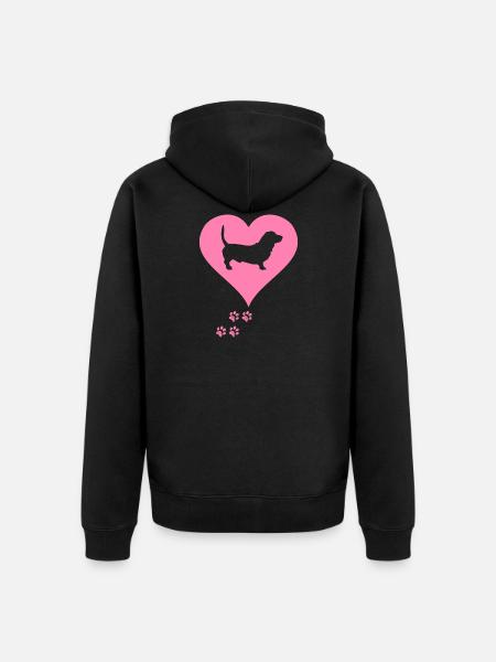 Dackel - Unisex Premium Bio Zip Hoodie - Schwarz