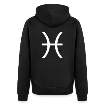 Sternzeichen Fische, exklusives T-Shirt Design - Unisex Premium Bio Zip Hoodie - Schwarz - Hinten - Nico (187cm)