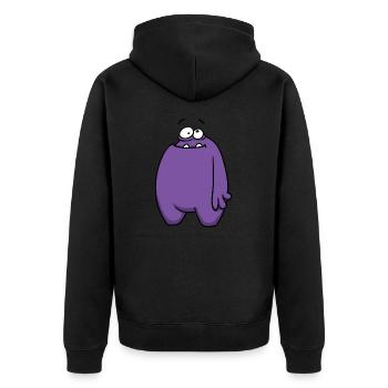 PlumBoo totale - Unisex Premium Bio Zip Hoodie - Schwarz - Hinten - Nico (187cm)