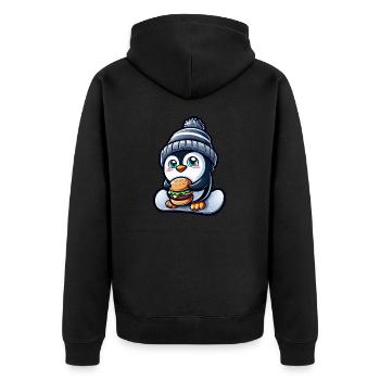 Penguin Snowboard Cheeseburger Fun - Veste à capuche bio Premium Unisexe - noir - Dos - Nico (187cm)