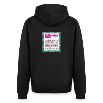 Balkonien 2022 - Unisex Premium Bio Zip Hoodie - Schwarz - Hinten - Nico (187cm)